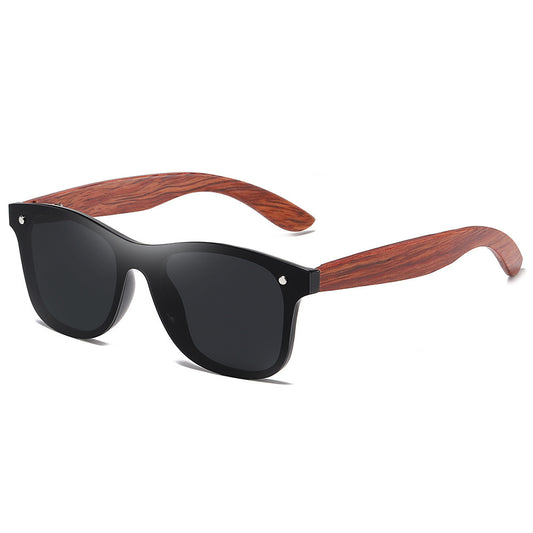 Lunettes de soleil polarisées en bois de bambou, style nouveau, miroir monobloc, de haute qualité