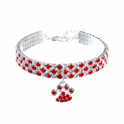 Collier pour animal de compagnie avec diamants, accessoires pour chats et chiens de couleurs variées, griffes de chat, collier élastique pour chat et chien - LUXARAH