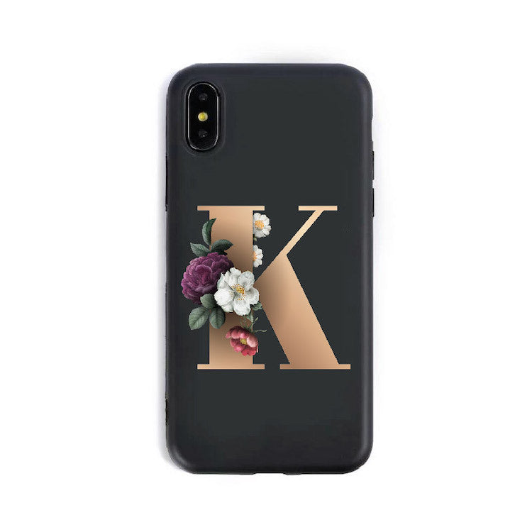 Coques de téléphone en silicone avec lettres de l'alphabet anglais