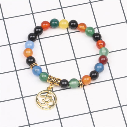 Bracelet Bouddha Énergie en Agate et Chakra Coloré - LUXARAH