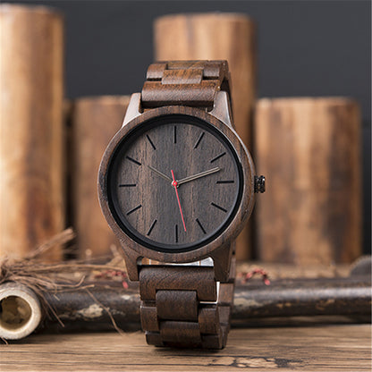 Montre à quartz en bois