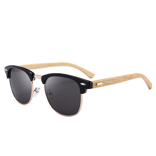 Nouvelles lunettes de soleil tendance pour hommes, jambes en bambou classiques, miroir de conduite