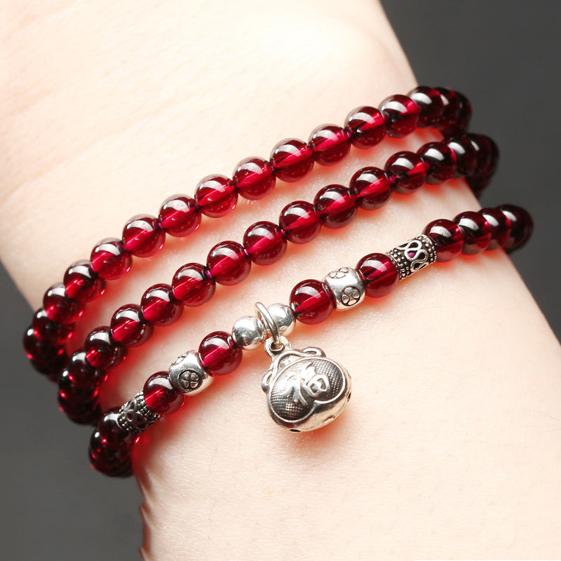 Natural garnet bracelet - LUXARAH