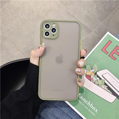 Coque de téléphone portable givrée aux couleurs contrastées pour éviter les chutes