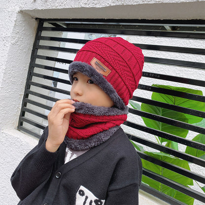 Ensemble bonnet et écharpe d'hiver en tricot chaud, doublé polaire épaisse, cache-cou pour homme et femme