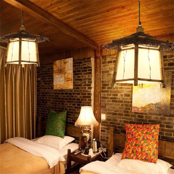 Lustre en bambou et rotin - LUXARAH