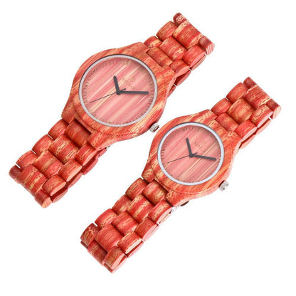Montre en bambou colorée
