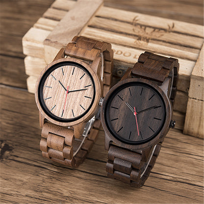Montre à quartz en bois