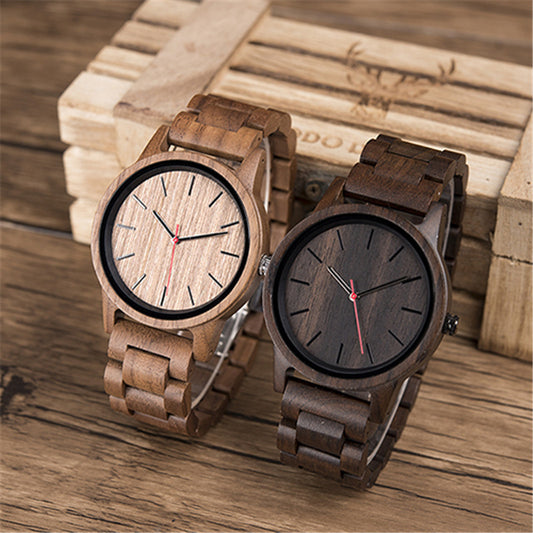 Montre à quartz en bois