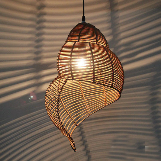 Lampe de balcon de style pastoral chinois, restaurant créatif en rotin - LUXARAH