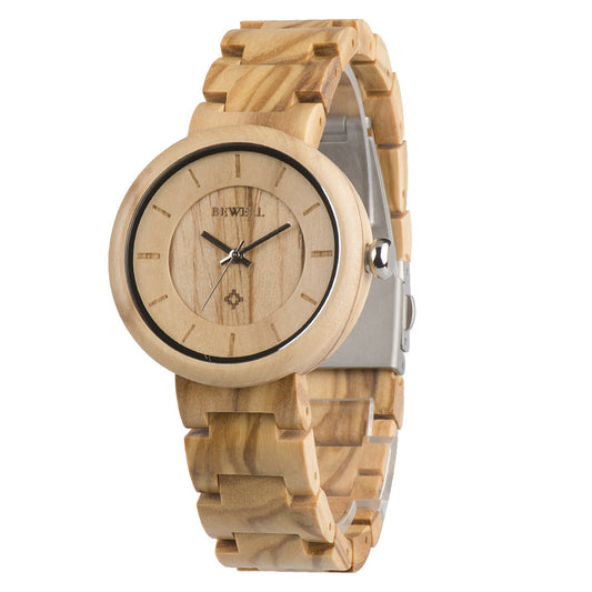 Montre en bois de bambou, montre pour femme, montre à mouvement à quartz