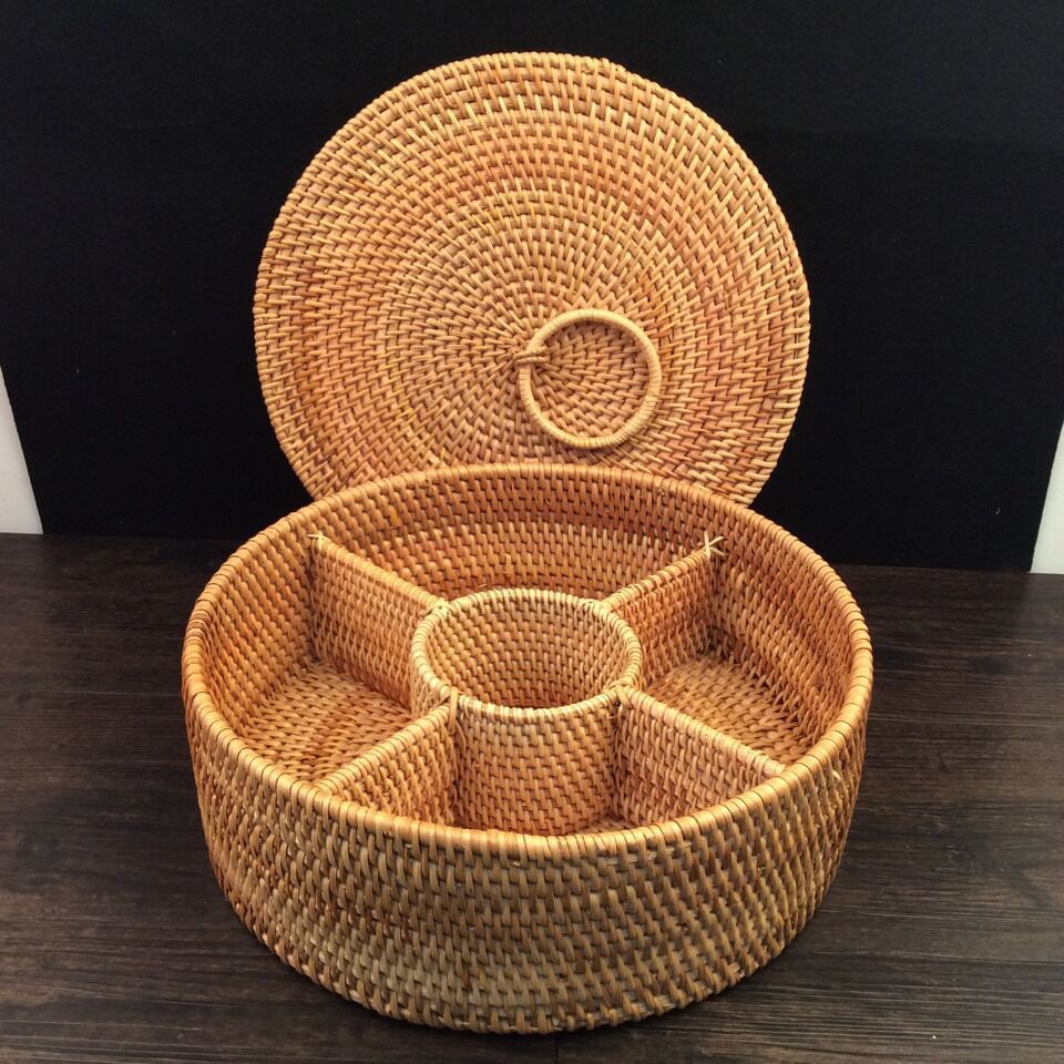 Panier de rangement à fruits en rotin tressé d'automne - LUXARAH