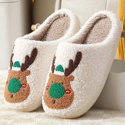 Chaussures de Noël, pantoufles d'hiver pour la maison, pantoufles de chambre douces et confortables, chaussures de maison à enfiler - LUXARAH