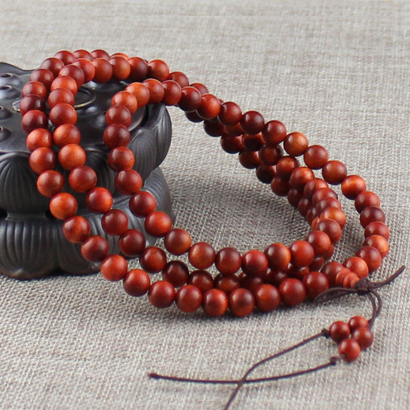 Bracelet en bois naturel et collier de 108 perles de Bouddha - LUXARAH
