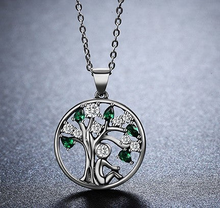 Collier avec pendentif arbre de vie en argent sterling 925 pour femme, bijou tendance, cadeau