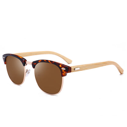 Nouvelles lunettes de soleil tendance pour hommes, jambes en bambou classiques, miroir de conduite