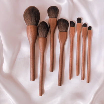 Ensemble de pinceaux de maquillage avec manche en bois, ensemble de pinceaux pour blush, yeux, eye-liner, poudre, fond de teint - LUXARAH
