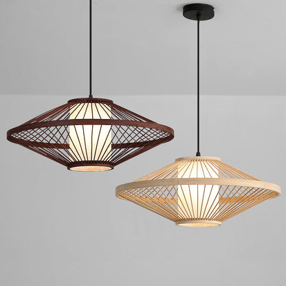 Lustre chinois moderne en bambou, lampe d'art pour restaurant