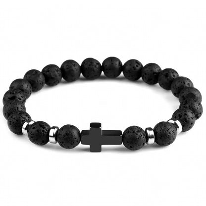 Bracelet de perles de roche volcanique - LUXARAH