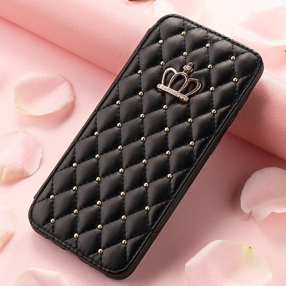 Étui en cuir Crown Card pour téléphone Samsung
