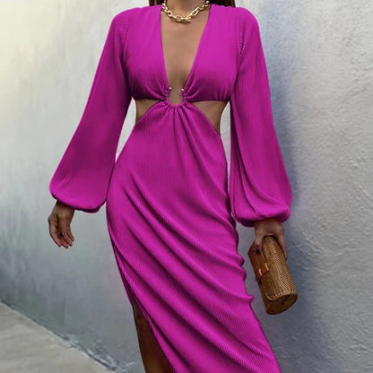 Robes plissées sans taille pour femmes, mode automne - LUXARAH