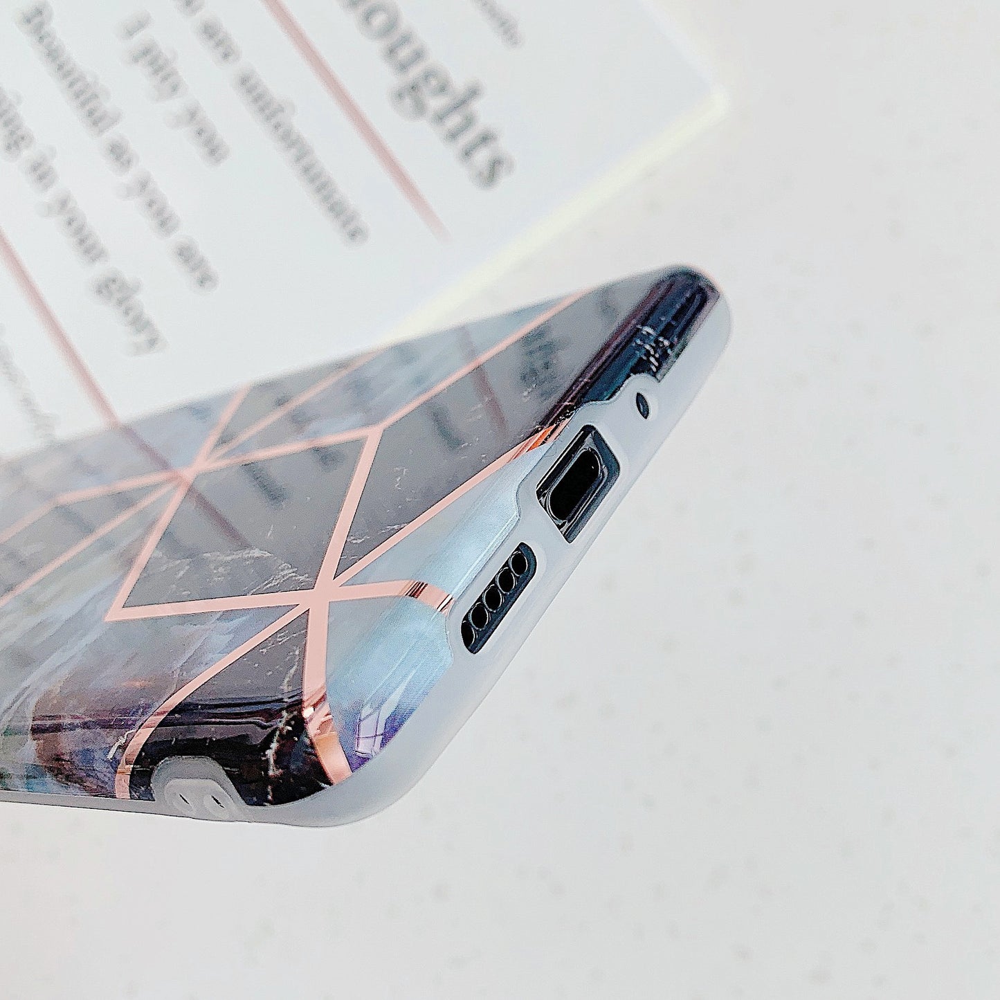 Étui de téléphone portable en marbre électrolytique