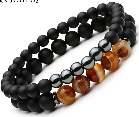 Ensemble de bracelets énergétiques en alliage de pierres givrées et perles pour le yoga - LUXARAH