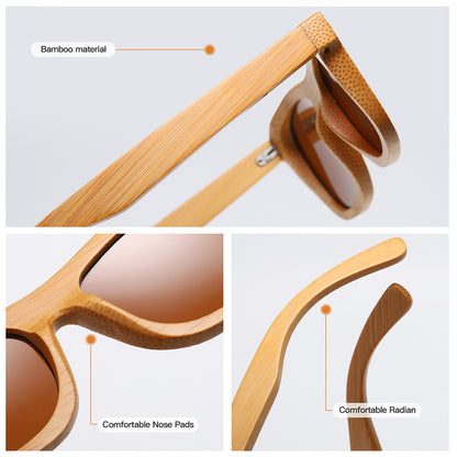 Nouvelles lunettes de soleil tendance en bambou