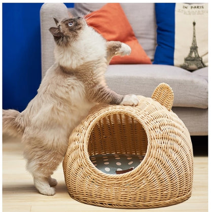 Litière pour chat en rotin - LUXARAH