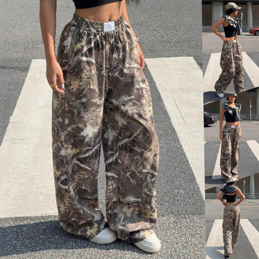 Pantalon décontracté amincissant hip-hop rétro streetwear multi-poches camouflage cargo pour femme Y2k hip-hop cargo grunge baggy pantalon