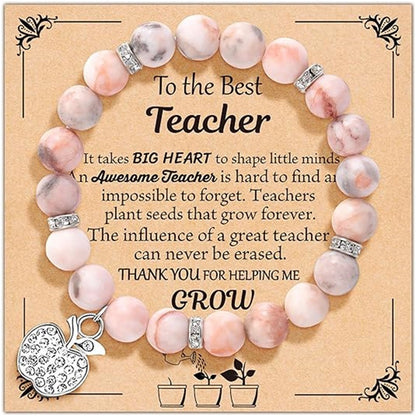 Bracelet tendance en pierre naturelle rose et rouge, motif zèbre, arbre de vie, idéal pour une grande ou une petite sœur, bijou d'anniversaire pour fille ou garçon