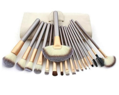 Ensemble de pinceaux de maquillage persans, pinceau de maquillage blanc de riz, pinceau de maquillage couleur champagne - LUXARAH