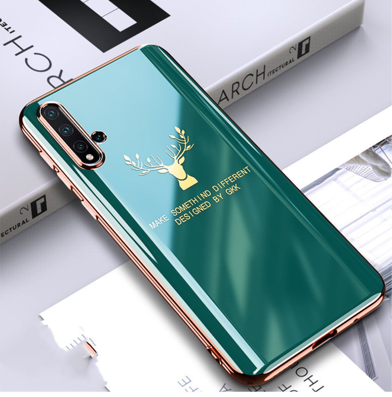 Coque de téléphone portable en forme d'élan avec colle souple par galvanoplastie