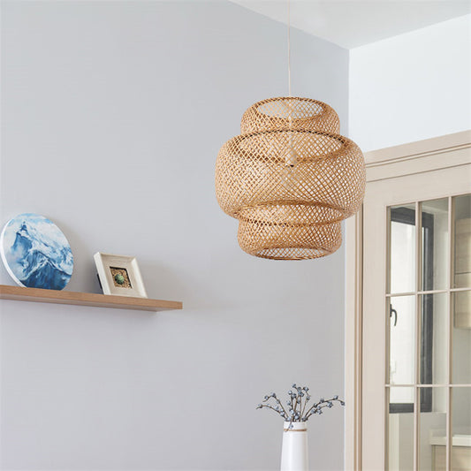 Lustre en bambou tissé nordique B&B Inn Art - LUXARAH
