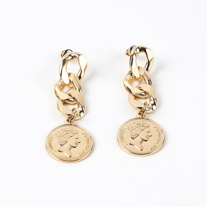 Boucles d'oreilles à tige en argent avec chaîne