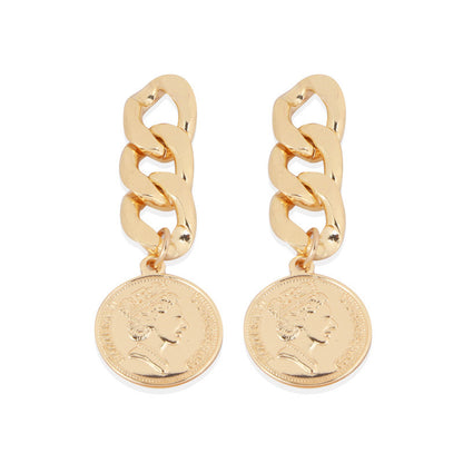 Boucles d'oreilles à tige en argent avec chaîne