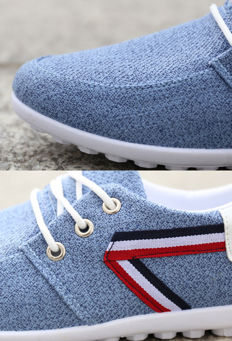 Chaussures en toile à semelle souple pour homme, chaussures de sport et de loisirs en tissu - LUXARAH