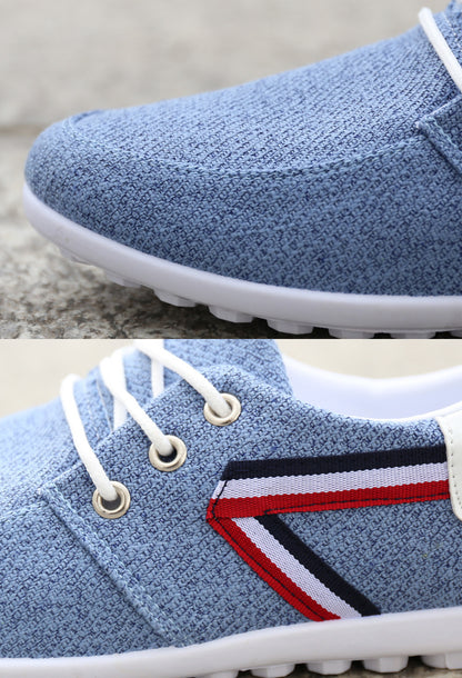 Chaussures en toile à semelle souple pour homme, chaussures de sport et de loisirs en tissu - LUXARAH