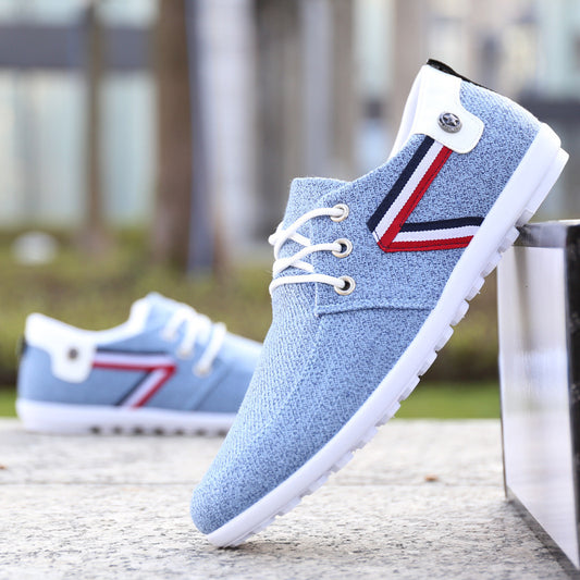 Chaussures en toile à semelle souple pour homme, chaussures de sport et de loisirs en tissu - LUXARAH
