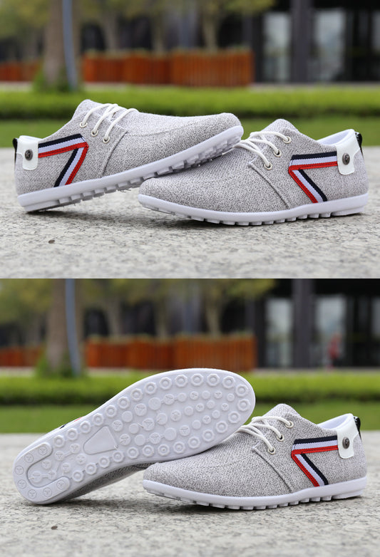 Chaussures en toile à semelle souple pour homme, chaussures de sport et de loisirs en tissu - LUXARAH