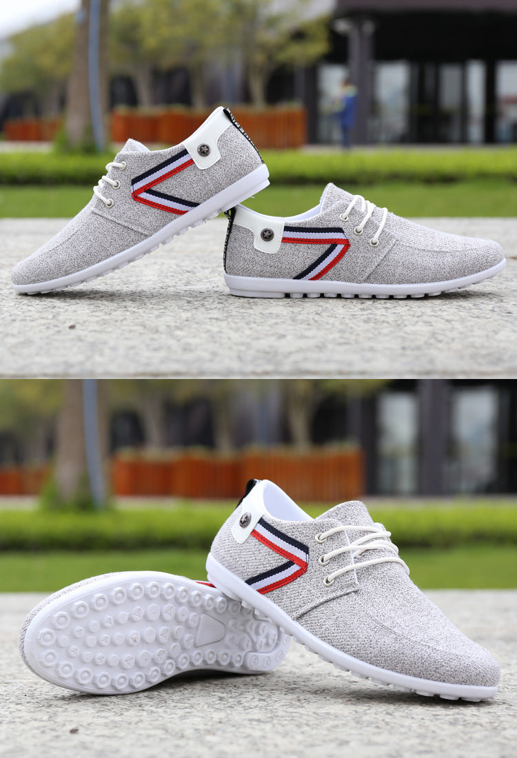 Chaussures en toile à semelle souple pour homme, chaussures de sport et de loisirs en tissu - LUXARAH
