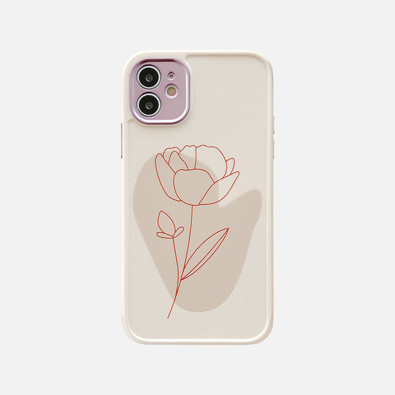 Compatible avec, Compatible avec, Coque de téléphone à motif de feuille vintage et fleur, coque arrière souple antichoc