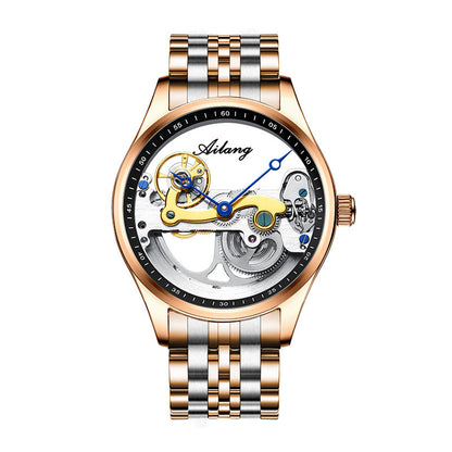 Montre mécanique automatique pour homme, montre creuse créative, bracelet en silicone - LUXARAH