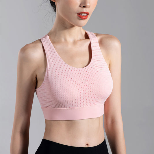 Soutien-gorge de yoga et de fitness tout-en-un, style gilet antichoc, froncé et galbant