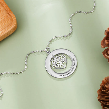 Colliers et pendentifs personnalisés gravés avec arbre de vie