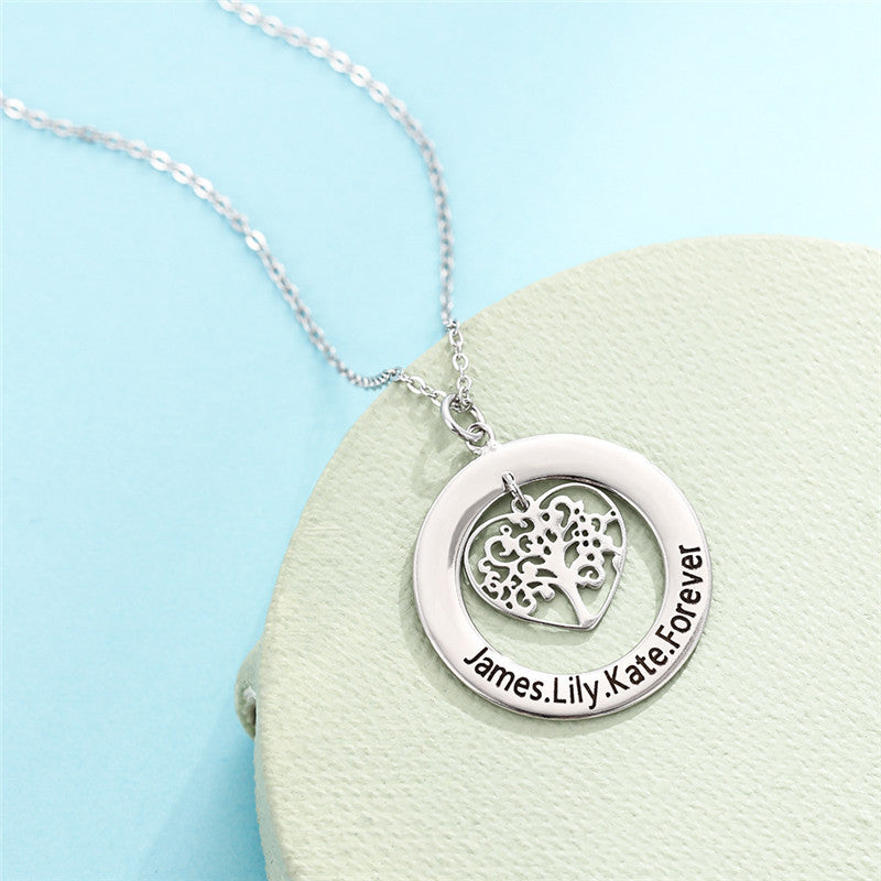 Colliers et pendentifs personnalisés gravés avec arbre de vie