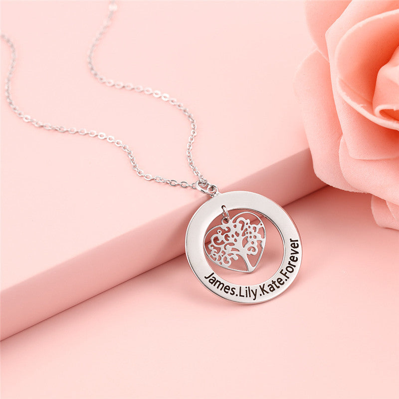 Colliers et pendentifs personnalisés gravés avec arbre de vie