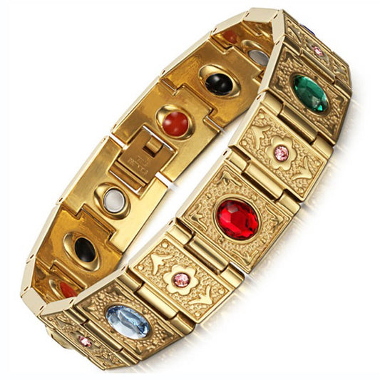 Bracelet en acier inoxydable, à énergie magnétique, en acier titane pour homme - LUXARAH