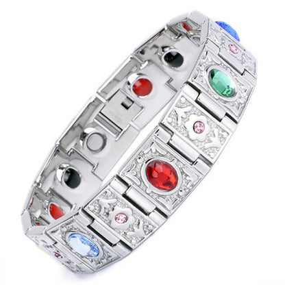 Bracelet en acier inoxydable, à énergie magnétique, en acier titane pour homme - LUXARAH