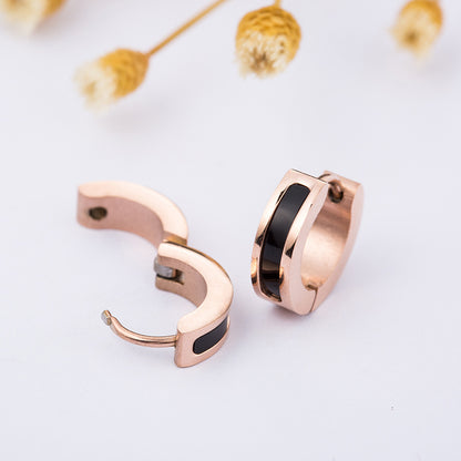Boucles d'oreilles rondes noires